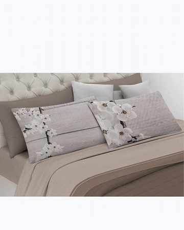 Set Lenzuola Letto Matrimoniale Made in Italy - Fiori di cigliegio Dipinti Fiori Di Ciliegio 2 Piazze